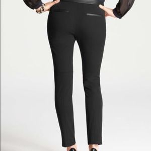 Ann Taylor Petite Leather Trim Ankle Pants